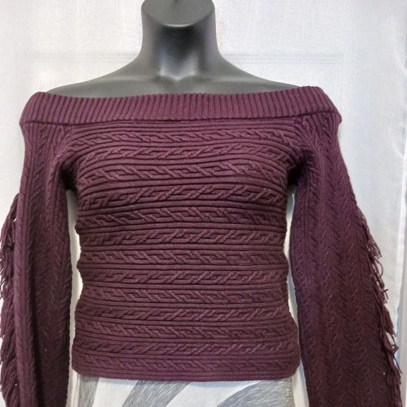 Rachel Roy  Womens Off the Shoulder Longsleeve Sweater Size S - Picture 1 of 8